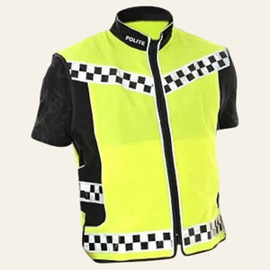 Equisafety POLITE Think Bike Hi Vis Waistcoat - BLACK CHECKERED TAPE - Equisafety