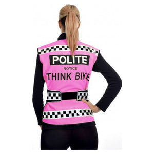 Equisafety POLITE Think Bike Pink Hi Vis Waistcoat - PINK - Equisafety