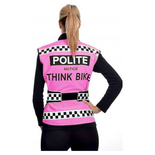 Equisafety POLITE Think Bike Pink Hi Vis Waistcoat - PINK - Equisafety