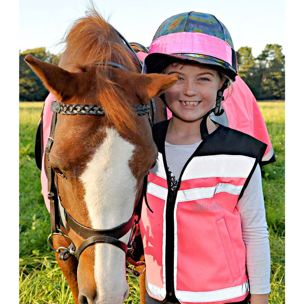 Equisafety Reflective Air Waistcoat Pink - CAUTION YOUNG HORSE - Equisafety