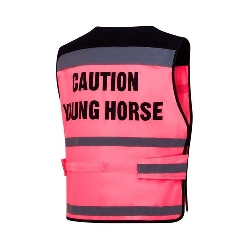 Equisafety Reflective Air Waistcoat Pink - CAUTION YOUNG HORSE - Equisafety