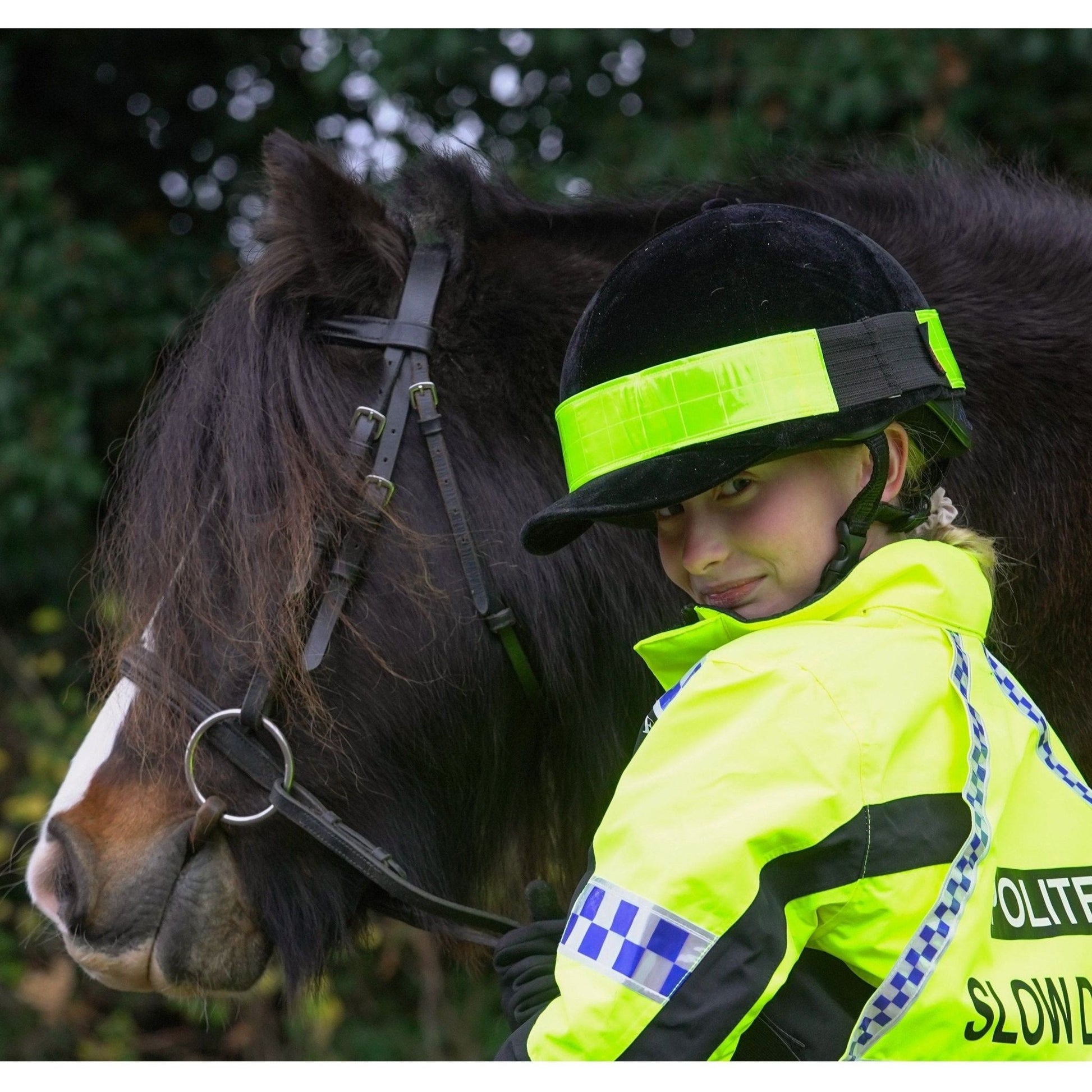 Equisafety Reflective Hi Viz Riding Hat Band - Yellow - Equisafety