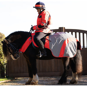 Equisafety Reflective Mercury Horse Exercise Rug - Red/Orange - Equisafety