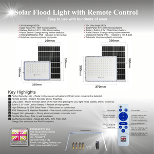 Equisafety Solar Flood Light - 104 LEDs - IN STOCK - Equisafety