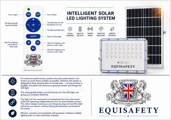 Equisafety Solar Flood Light - 104 LEDs - IN STOCK - Equisafety