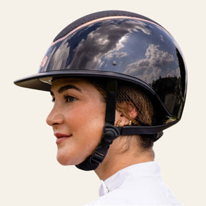 EQX Kylo Sparkly Riding Hat - Black Gloss/Rose - Equisafety