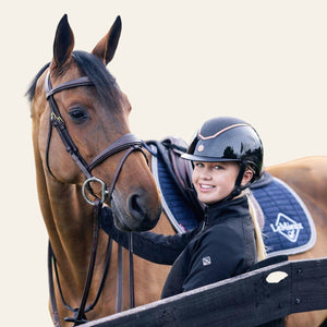 EQX Kylo Sparkly Riding Hat - Black Gloss/Rose - Equisafety