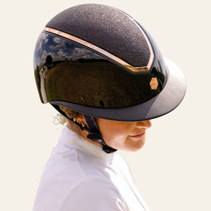 EQX Kylo Sparkly Riding Hat - Black Gloss/Rose - Equisafety