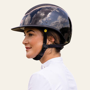 EQX Kylo Sparkly Riding Hat - Black Gloss/Rose - Equisafety