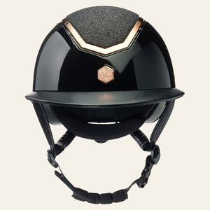 EQX Kylo Sparkly Riding Hat - Black Gloss/Rose - Equisafety