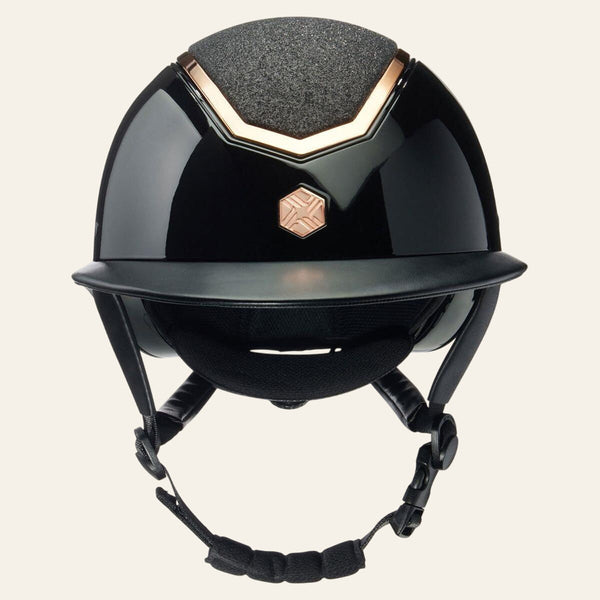 EQX Kylo Sparkly Riding Hat - Black Gloss/Rose - Equisafety