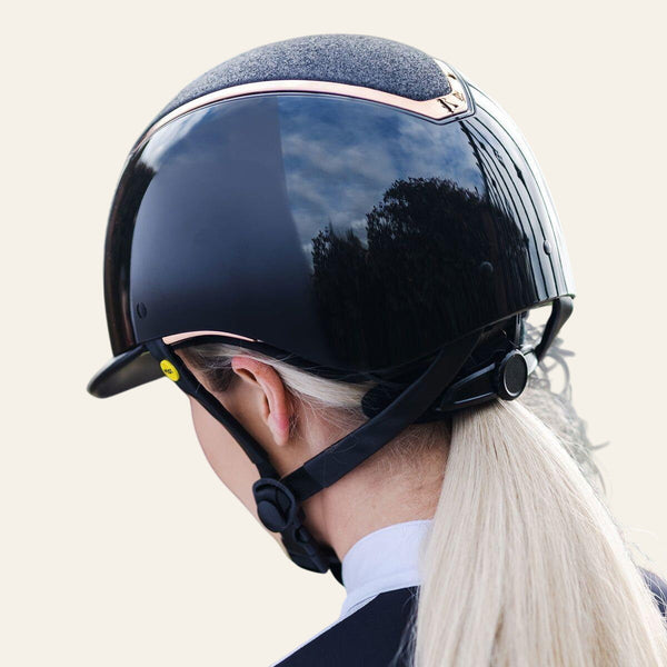EQX Kylo Sparkly Riding Hat - Black Gloss/Rose - Equisafety
