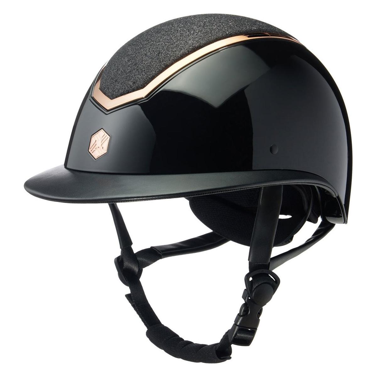 EQX Kylo Sparkly Riding Hat - Black Gloss/Rose - Equisafety