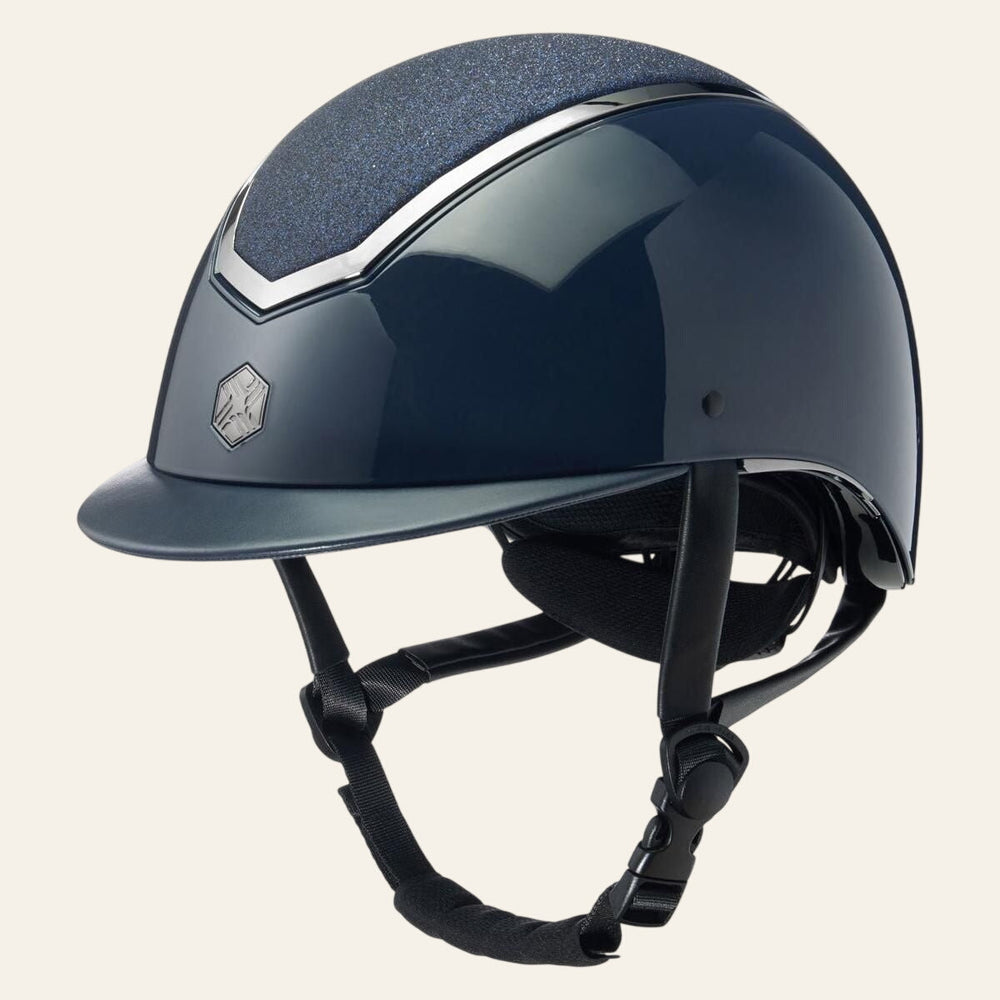 EQX Kylo Sparkly Riding Hat - Navy Gloss/ Pewter - Equisafety