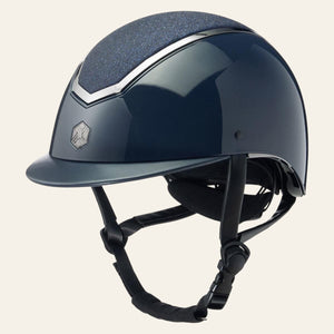 EQX Kylo Sparkly Riding Hat - Navy Gloss/ Pewter - Equisafety