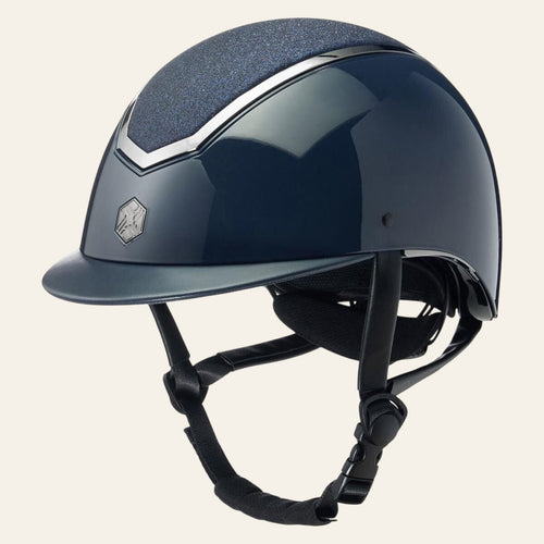 EQX Kylo Sparkly Riding Hat - Navy Gloss/ Pewter - Equisafety