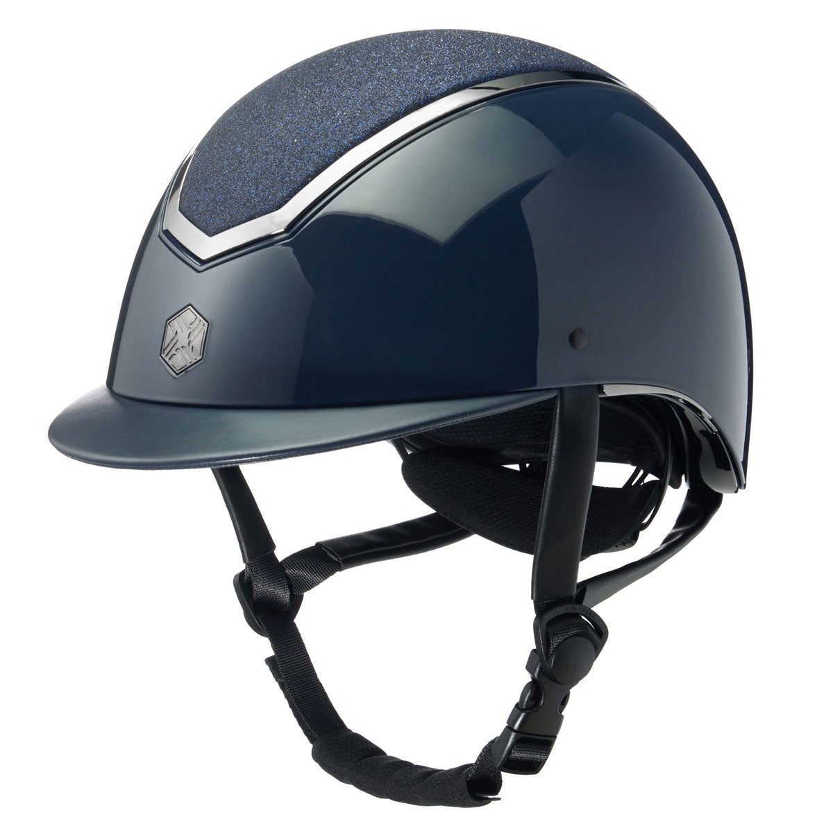 EQX Kylo Sparkly Riding Hat - Navy Gloss/ Pewter from £96