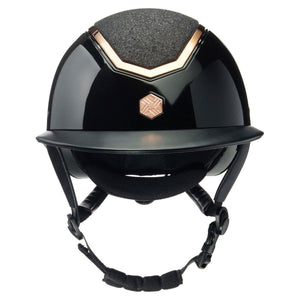 EQX Kylo Sparkly Riding Hat - Black Gloss/Rose
