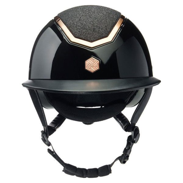 EQX Kylo Sparkly Riding Hat - Black Gloss/Rose