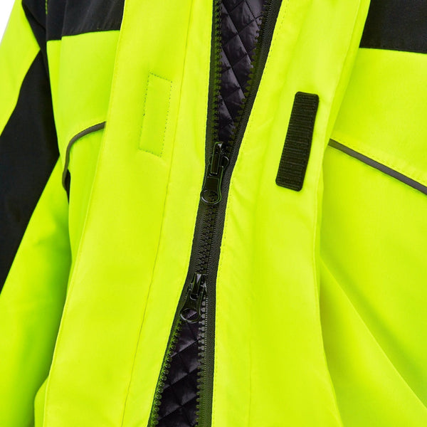 Equisafety hi vis inverno equestrian riding jacket red