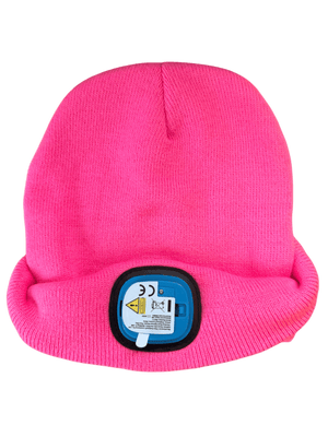 Hi Vis Yellow LED Soft Knitted Beanie Hat - Equisafety