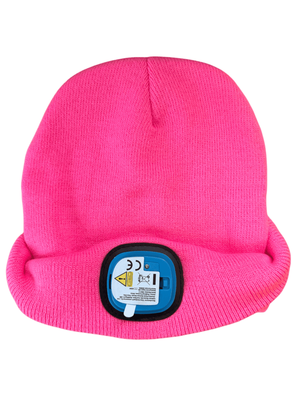 Hi Vis Yellow LED Soft Knitted Beanie Hat - Equisafety