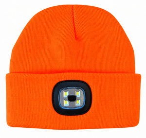 Hi Vis Yellow LED Soft Knitted Beanie Hat - Equisafety