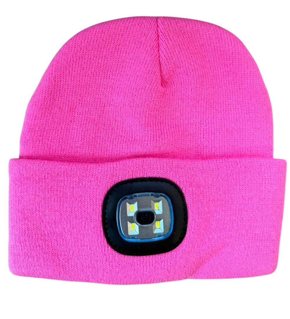 Hi Vis Yellow LED Soft Knitted Beanie Hat - Equisafety