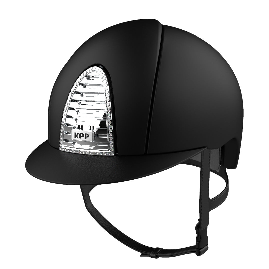 Kep Cromo 2.0 Jockey - Riding Hat - Textile Black/ Chrome Swarovski - Equisafety