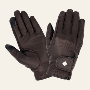 LeMieux Pro Touch Classic Leather Riding Gloves - Medium - brown only - Equisafety