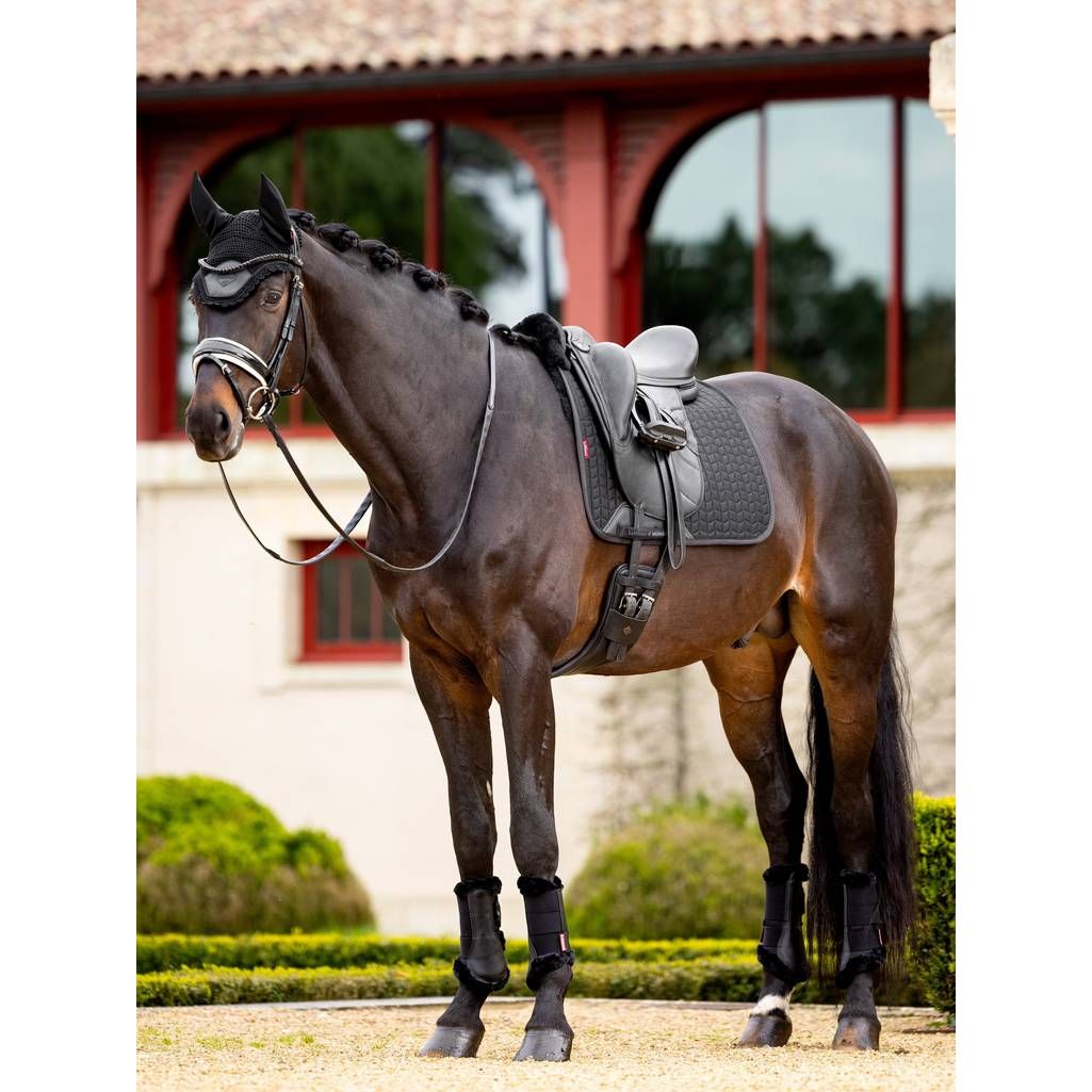 Merino+ Half Lined Dressage Square Black/Black - Equisafety