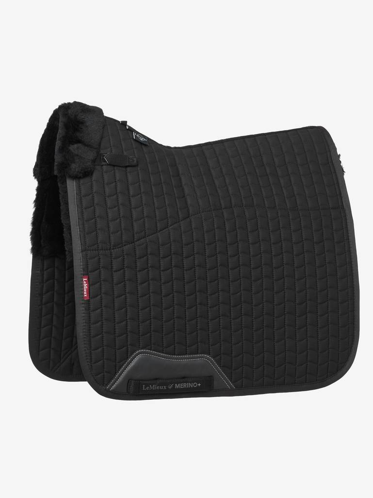 Merino+ Half Lined Dressage Square Black/Black - Equisafety