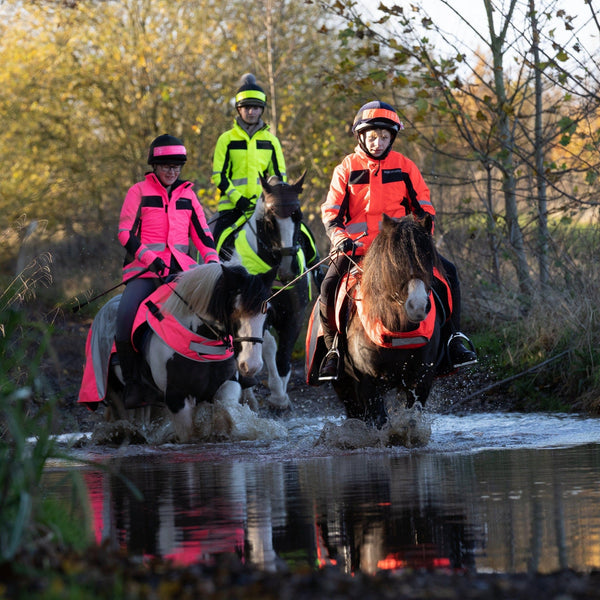 Equisafety multi colour hi vis waistcoat pink yellow