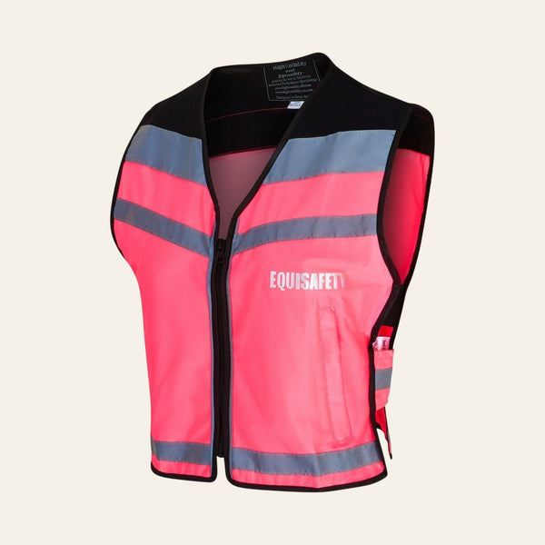 Equisafety multi colour reflective vest pinkyellow