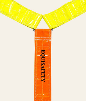 Equisafety multi coloured reflective neck band hi vis yellowpink