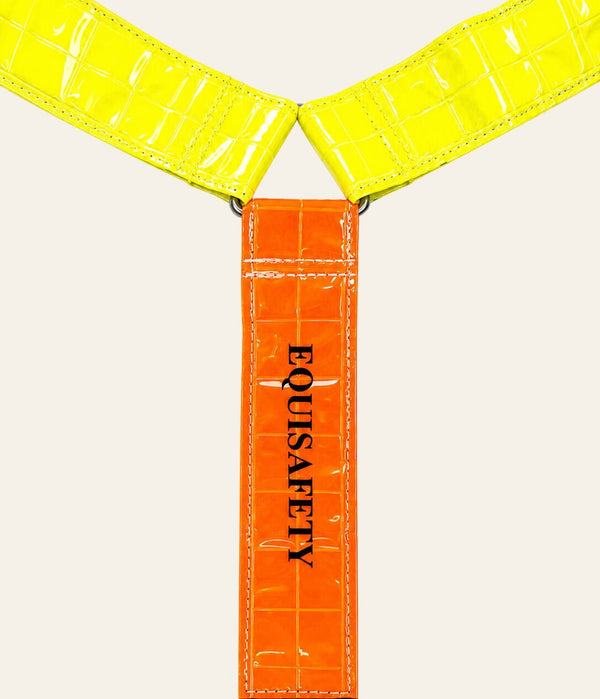 Equisafety multi coloured reflective neck band hi vis yellowpink