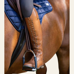 PREMEIR EQUINE Maurizia Ladies Lace Front Tall Leather Riding Boot - Cognac - In stock 8th OF APRIL - Equisafety