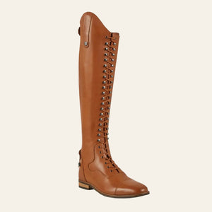 PREMEIR EQUINE Maurizia Ladies Lace Front Tall Leather Riding Boot - Cognac - In stock 8th OF APRIL - Equisafety