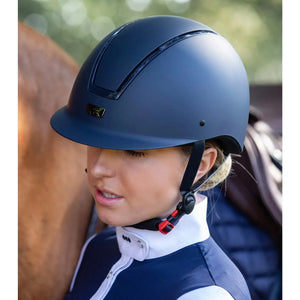 PREMIER EQUINE - Endeavour Horse Riding Helmet Navy - Equisafety