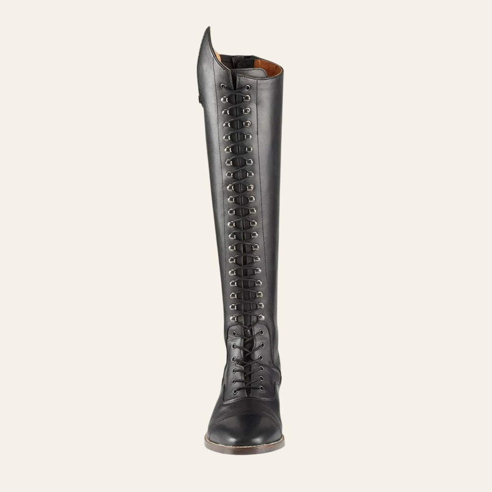 PREMIER EQUINE Maurizia Ladies Lace Front Tall Leather Riding Boot - BLACK - Equisafety