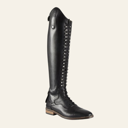 PREMIER EQUINE Maurizia Ladies Lace Front Tall Leather Riding Boot-Black - Equisafety