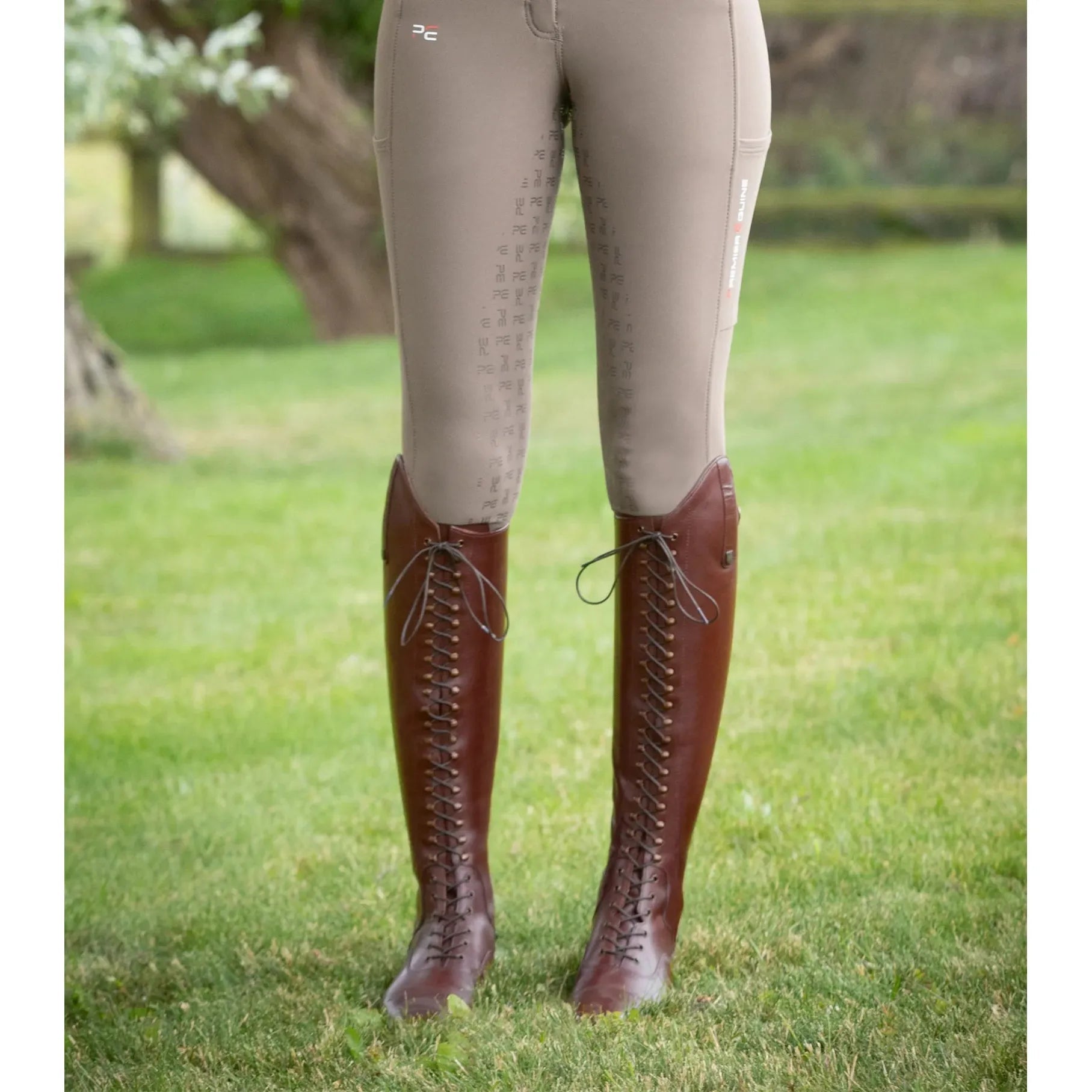 PREMIER EQUINE Maurizia Ladies Lace Front Tall Leather Riding Boot - BROWN - Equisafety