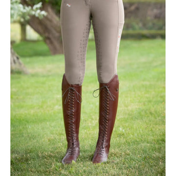 PREMIER EQUINE Maurizia Ladies Lace Front Tall Leather Riding Boot - BROWN - Equisafety