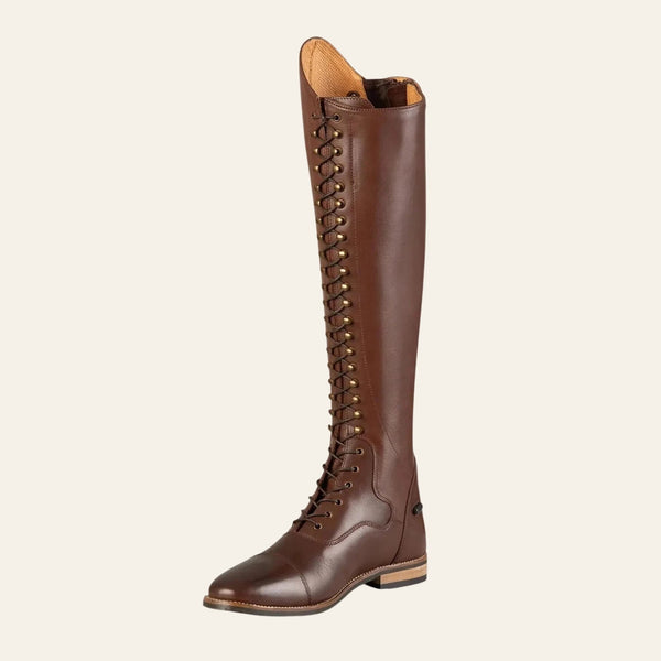 PREMIER EQUINE Maurizia Ladies Lace Front Tall Leather Riding Boot-Brown - Equisafety
