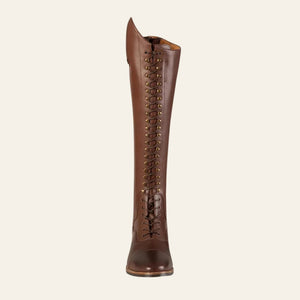 PREMIER EQUINE Maurizia Ladies Lace Front Tall Leather Riding Boot-Brown - Equisafety