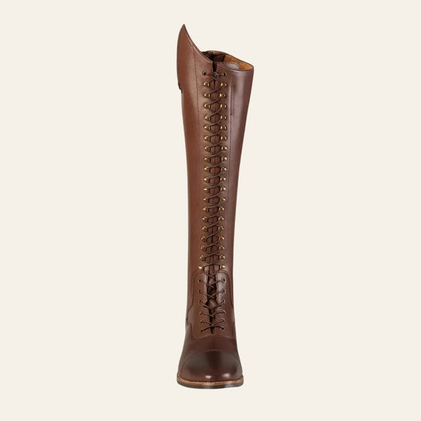 PREMIER EQUINE Maurizia Ladies Lace Front Tall Leather Riding Boot-Brown - Equisafety