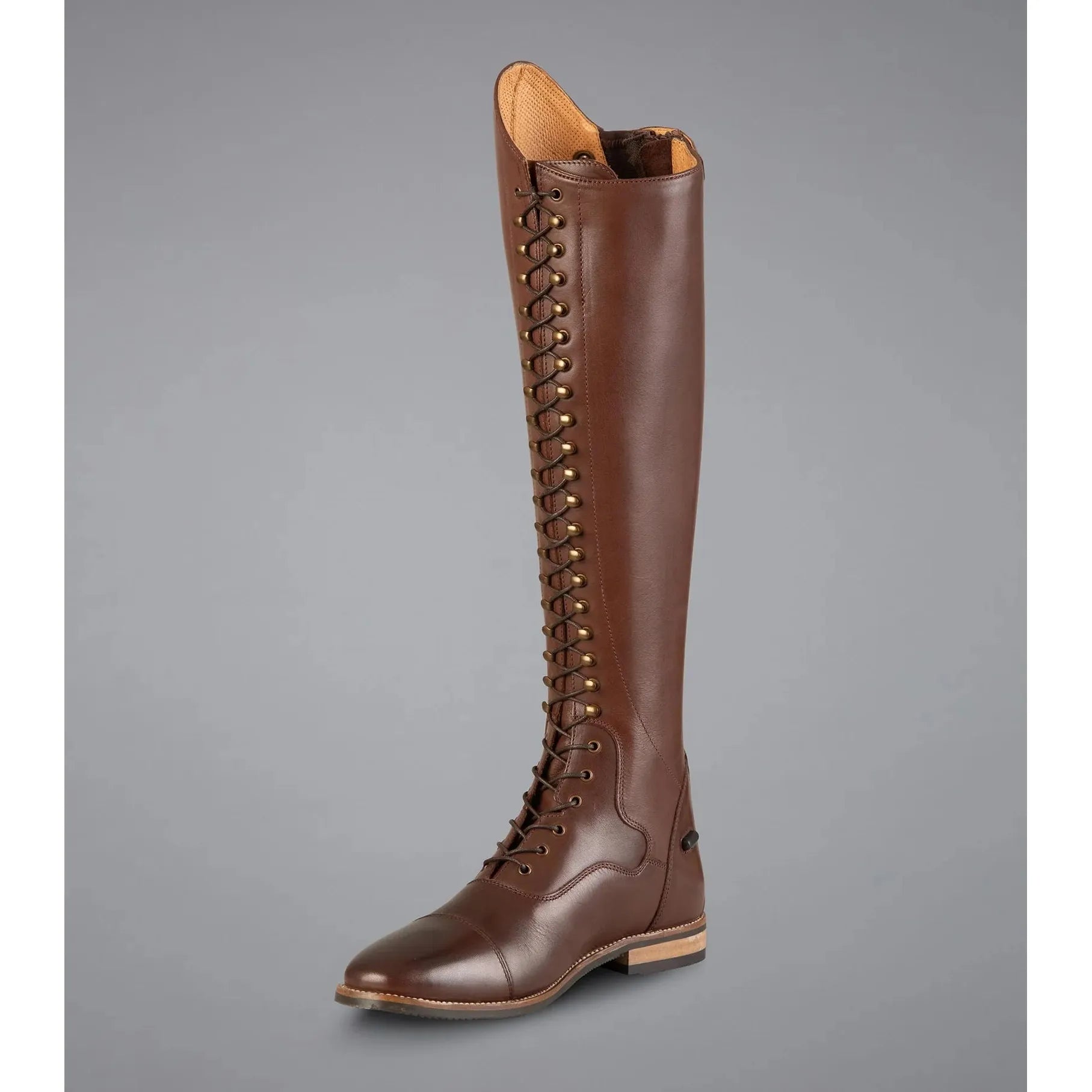 PREMIER EQUINE Maurizia Ladies Lace Front Tall Leather Riding Boot - BROWN - Equisafety