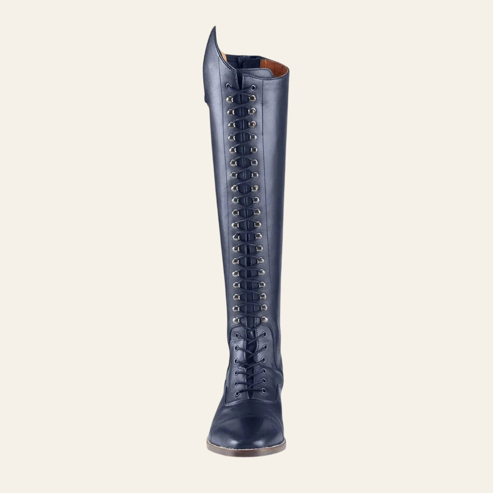 PREMIER EQUINE Maurizia Ladies Lace Front Tall Leather Riding Boot - Navy - In stock 8th April - Equisafety