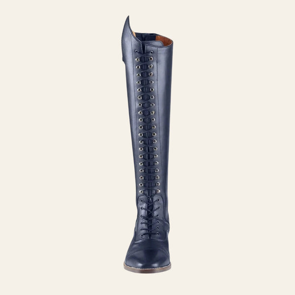 PREMIER EQUINE Maurizia Ladies Lace Front Tall Leather Riding Boot - Navy - In stock 8th April - Equisafety