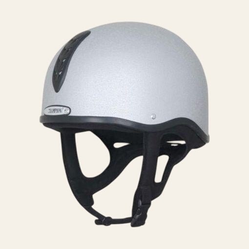 Equisafety pro ultimate snell jockey riding hat silver matt
